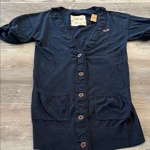 Hollister Dark Blue Button-Up Cardigan New with tag Size Small